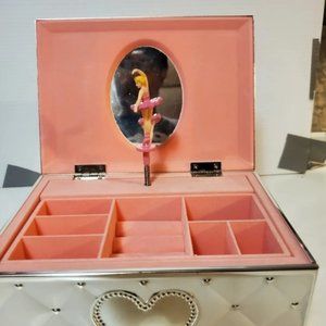 Lenox Musical Ballerina Dancing Jewelry Box Pink Tutu Fur Elise Hearts Gift